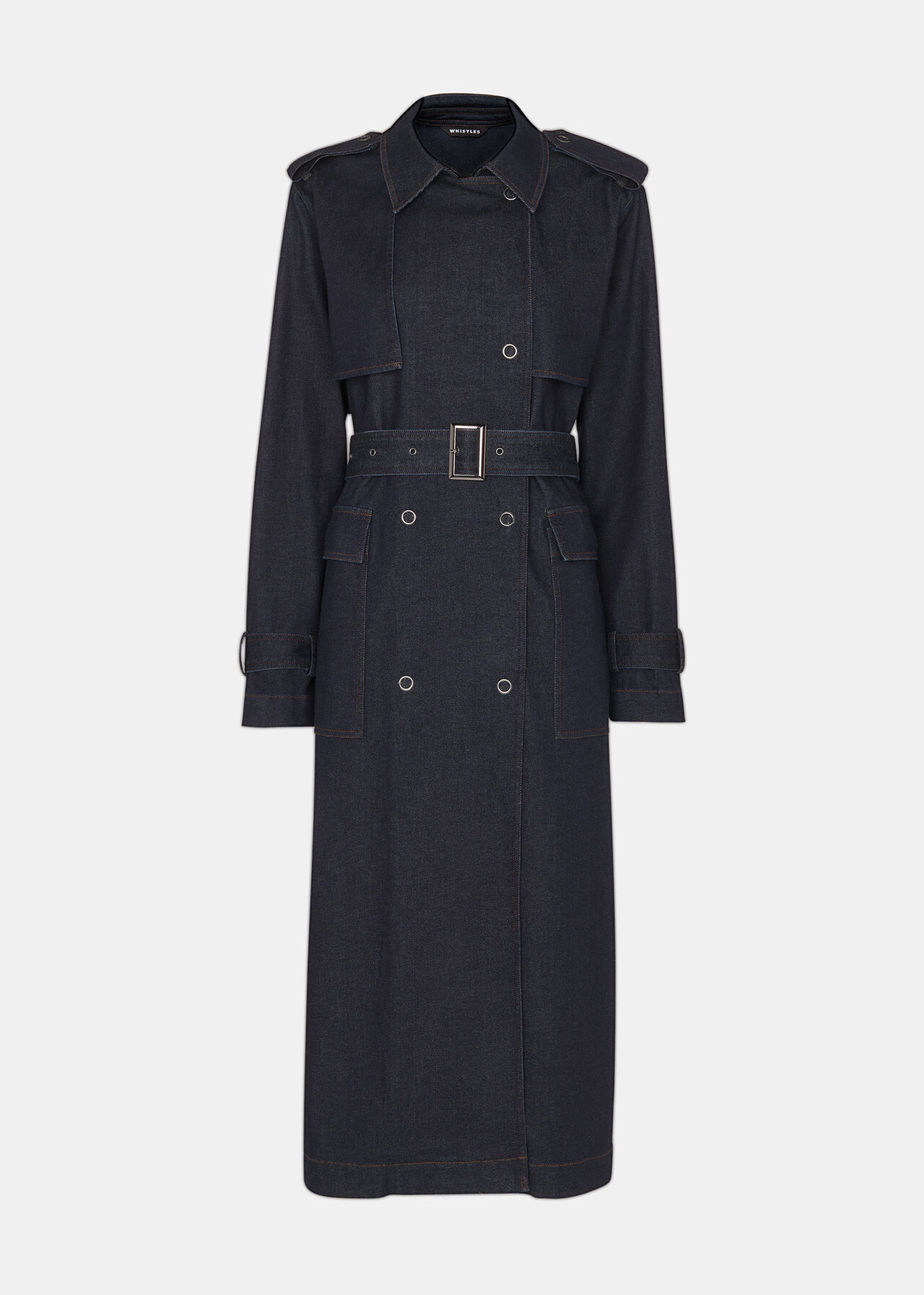 Cara Denim Trench Coat